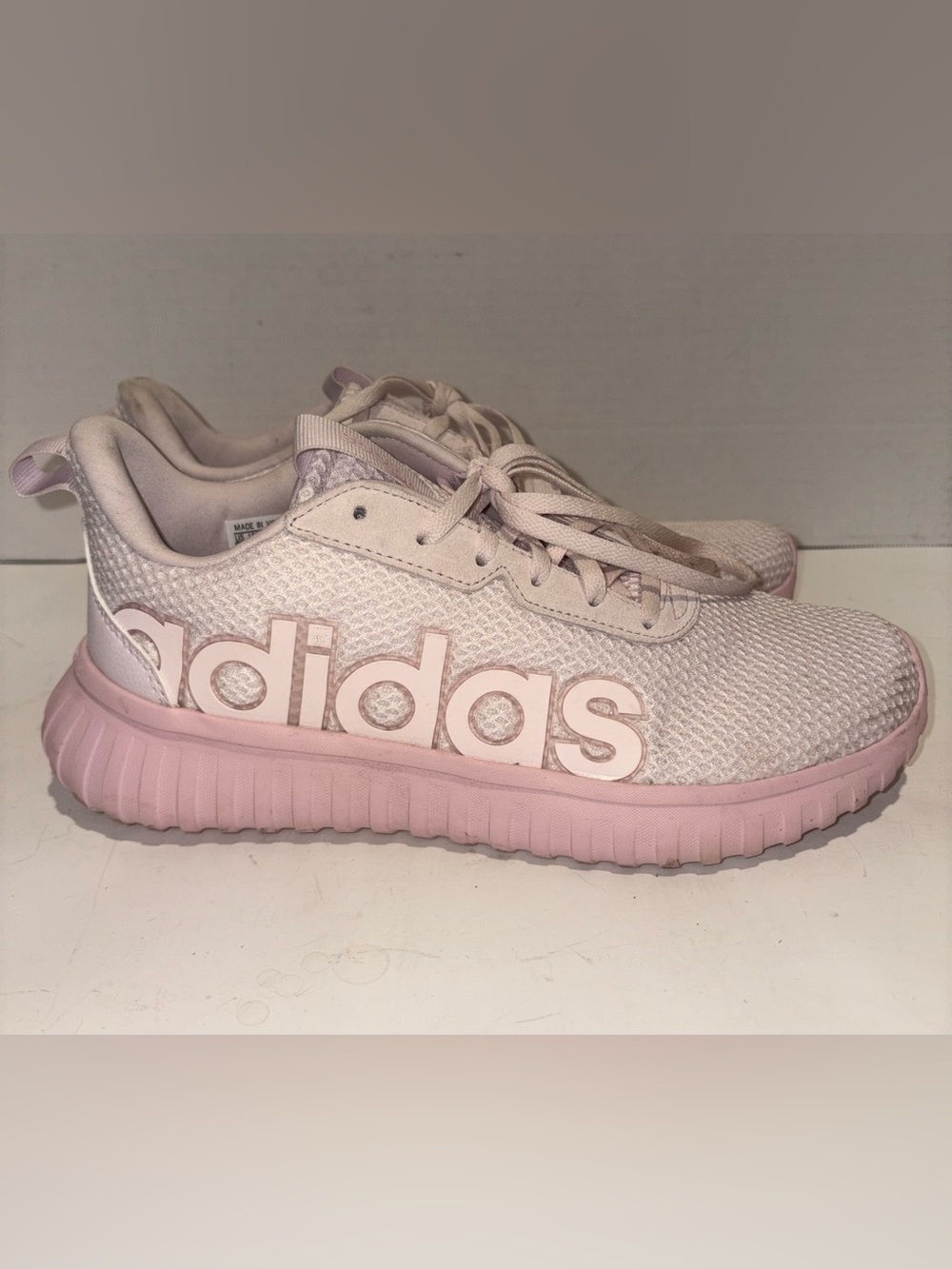 adidas Kaptir Base Shoes in a pastel or light pink colorway - 7.5